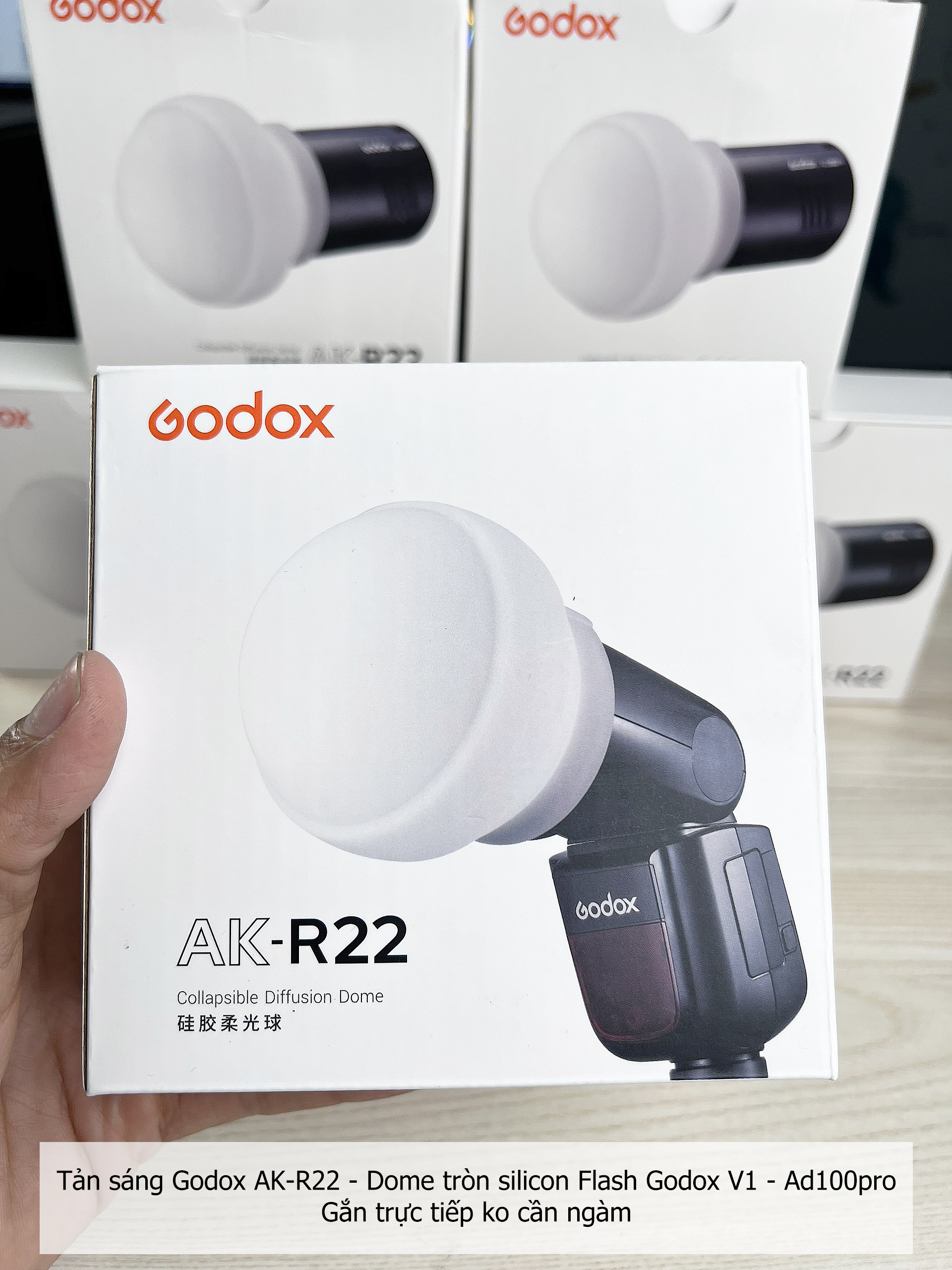 Godox AK-R22 Diffuser Dome tròn tản sáng Flash Godox V1