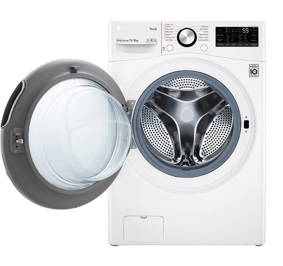 Máy giặt sấy LG Inverter giặt 15 kg sấy 8 kg F2515RTGW - HÀNG CHÍNH HÃNG - CHỈ GIAO HCM