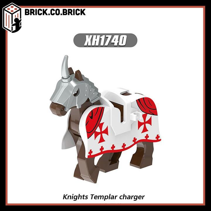 Đồ chơi Lắp ráp Sáng tạo Ngựa Trung Cổ trang bị Yên Giáp cho Chiến binh X0317