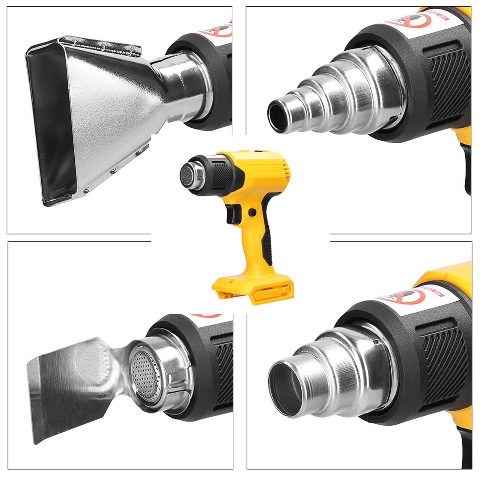 Cordless Handheld Hot Air Machine Lithium Rechargeable Heating Equipment Temperatures Adjustable Power Tool with 4 Nozzles Compatible with Makita 18V Lithium Battery