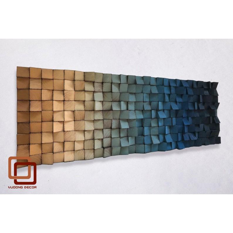 Tranh gỗ trang trí 3D GRADIENT HIỆN ĐẠI (Wood mosaic) - KÍCH THƯỚC 30x80cm