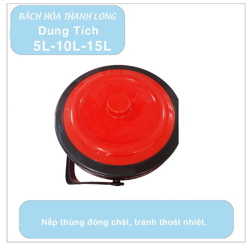 Thùng đá giữ nhiệt tròn nhựa Việt Nhật-Thùng đựng đá 5L,10L,15L giữ nhiệt lâu (3915)