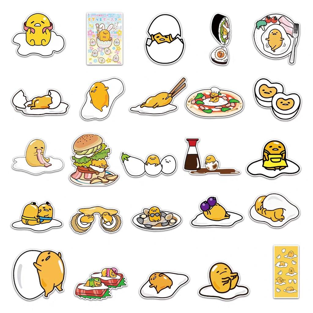 Sticker trứng lười đáng yêu chống thấm nước trang trí mũ bảo hiểm, laptop