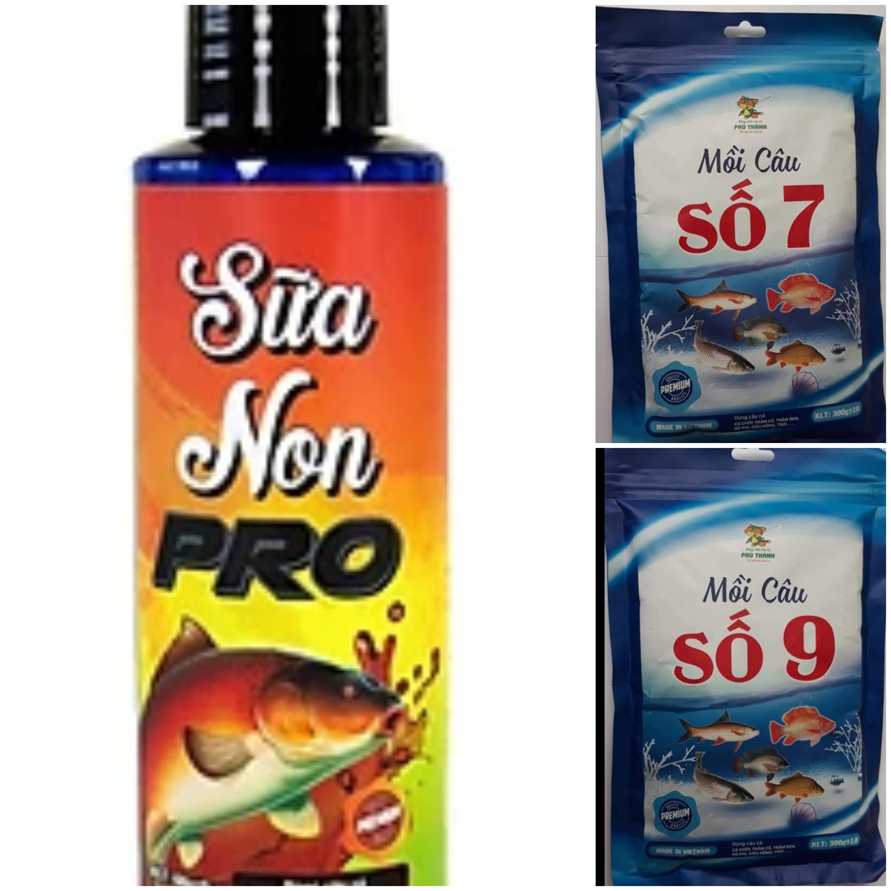 Combo(bài mồi gồm) Mồi Câu Cá Số 7,9 và Tinh Chất Sữa Non Pro - Bộ 3 kết hợp hoàn hảo của Hãng Phú Thành