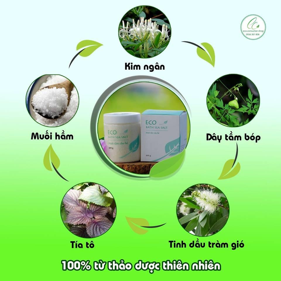 Combo 2 muối tắm bé Sinh Dược Eco - 400g/hũ-GIẢM MẨN NGỨA, RÔM SẢY, AN TOÀN TUYỆT ĐỐI CHO TRẺ SƠ SINH, MẸ AN TÂM CHĂM BE