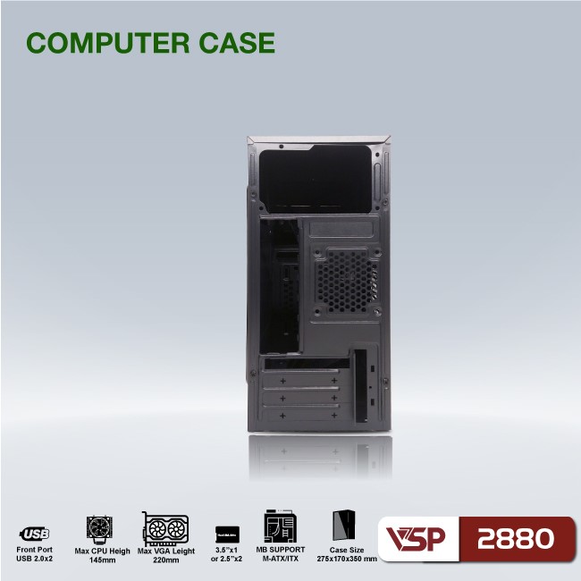 Vỏ máy tính 2880 Case Văn Phòng Chuẩn mATX