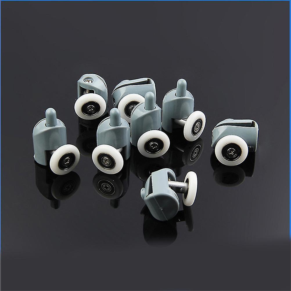 16 cái Thay Thế 25mm Bánh Xe Cửa Nhà Tắm Bánh Xe Đơn Trượt Bao Vây Cửa Chạy Con Lăn Bánh Xe Ròng Rọc-8 Bánh Xe Trên Và 8 Bánh Xe Dưới