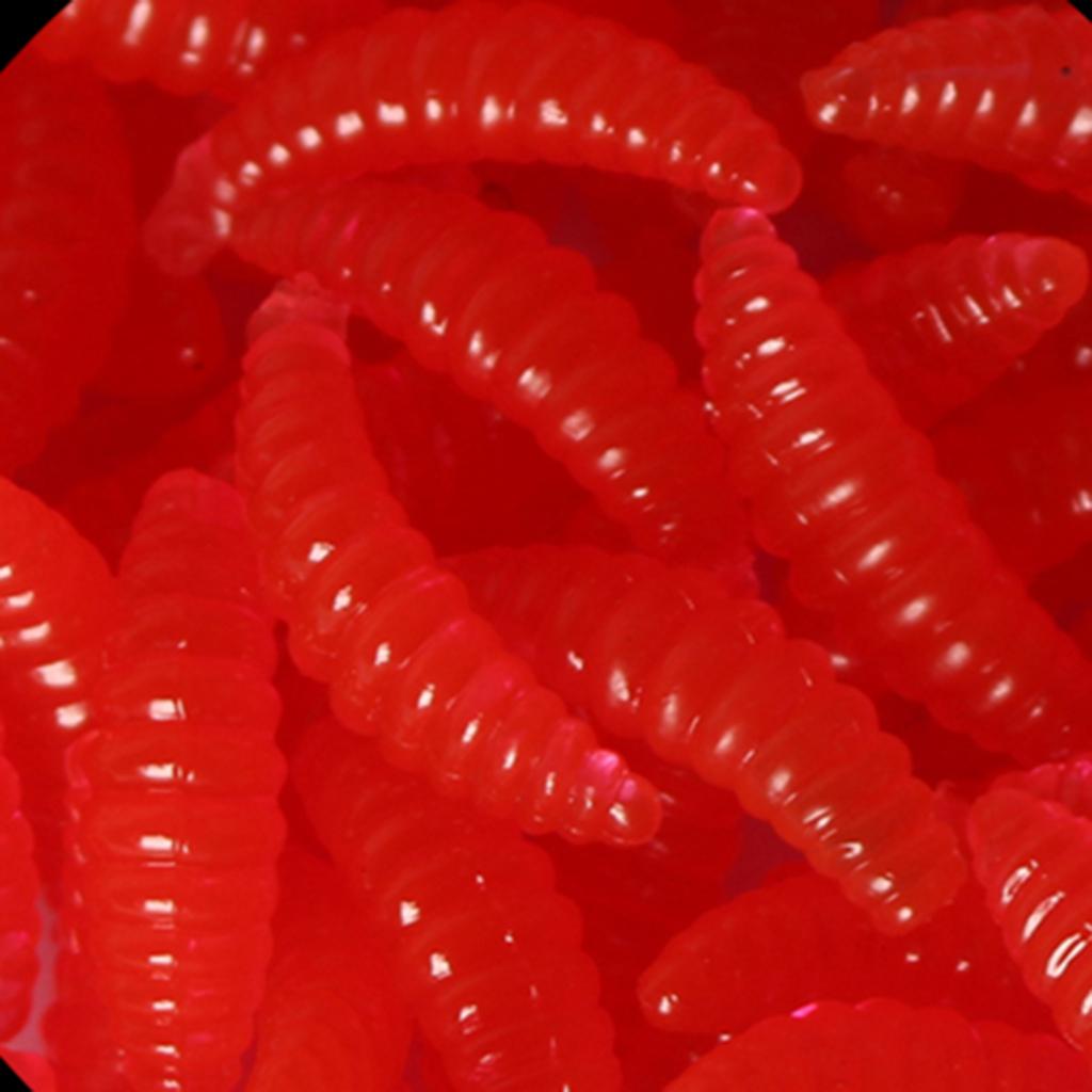 1 Box Imitation Worm Artificial Soft Bait Fishing Lure Red