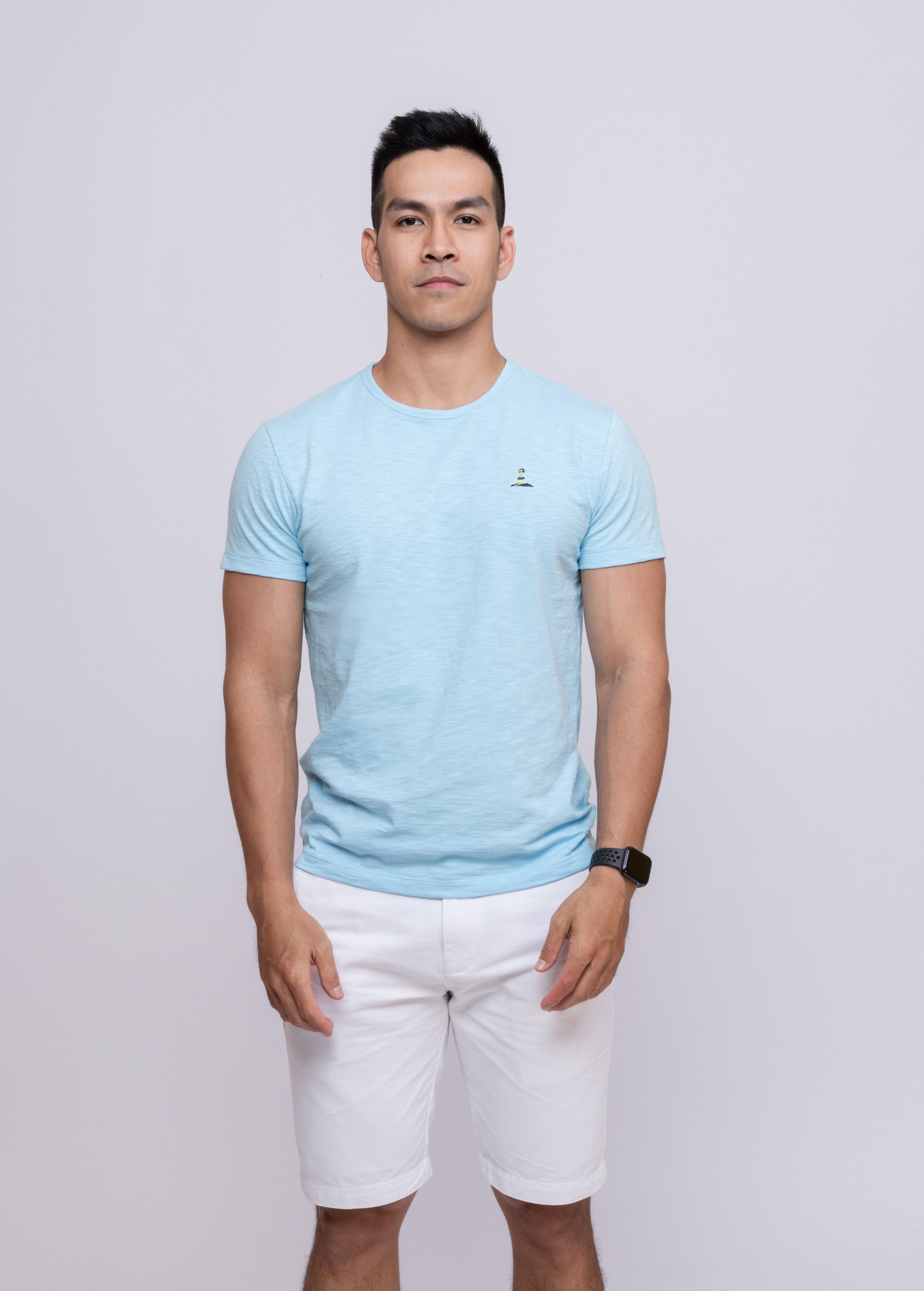 Áo thun nam cổ tròn chất cotton thêu hải đăng thương hiệu Fezzio chính hãng