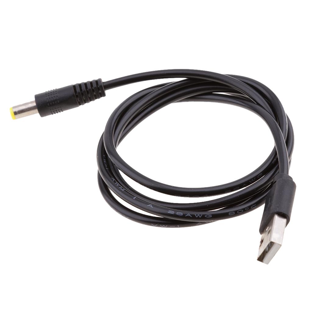 USB DC Power Charging Cable USB-A to 2.1mmx5.5mm DC Tip Plug Charging Cord