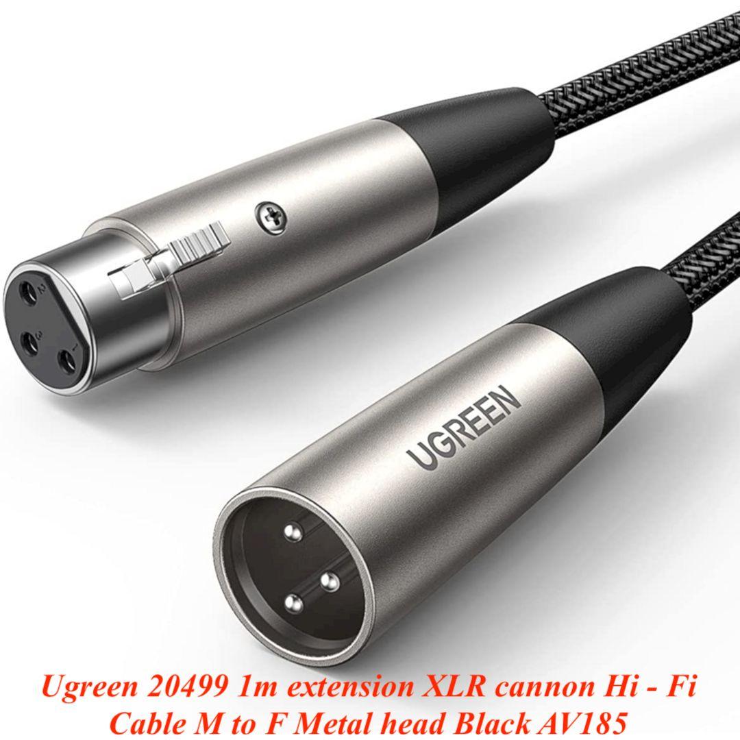 Ugreen UG20499AV185TK 1M 3pin Màu Đen bọc lưới Cáp Micrô nối dài XLR - HÀNG CHÍNH HÃNG