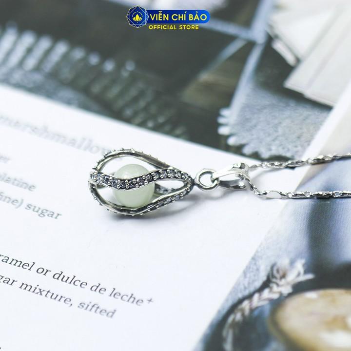 Mặt dây chuyền bạc nữ Quả cầu Sparkie đá phát sáng bạc Thái 925 thời trang phụ kiện trang sức nữ Viễn Chí Bảo M000016