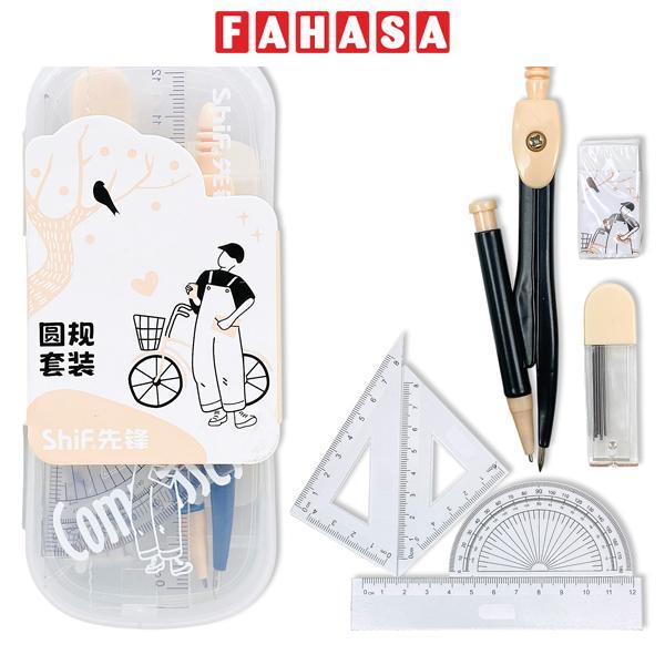 Bộ Compa 7 Món - Bút Chì Kim - ShiF 3117 - Màu Hồng