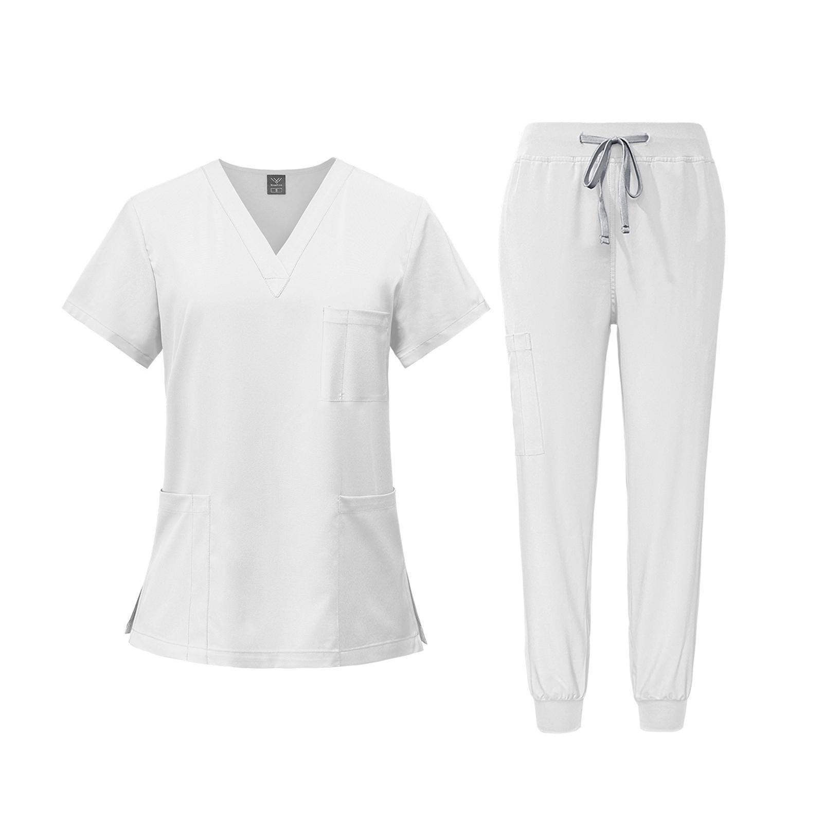 Women Scrubs Sets Nursing Uniforms Comfortable Doctor Work Clothing Soft Top Jogger Pants Nurse Costume for Shop Pet Grooming