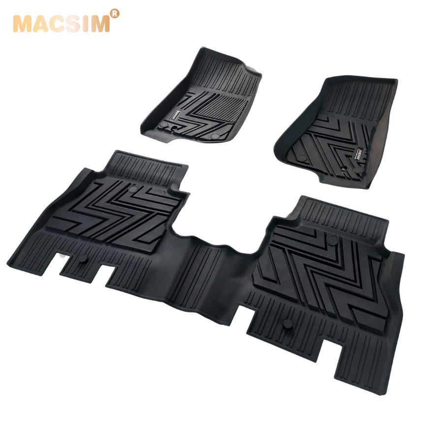 Thảm lót sàn xe ô tô Jeep Wrangler 4 door -đến nay Nhãn hiệu Macsim chất liệu nhựa TPE đúc khuôn cao cấp -màu đen
