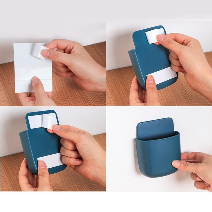 Kệ Dán Tường - Hộp Đựng Đồ Dán Tường - Ống Cắm Mini Để Điều Khiển - Điện Thoại - Đồ Cá Nhân Tiện Ích