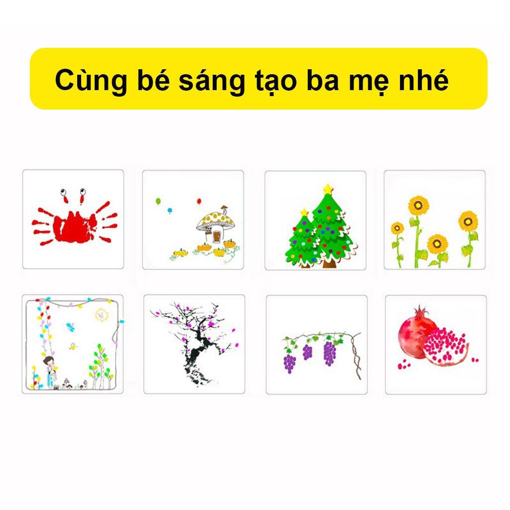 COMBO Mực in bàn tay/vân tay + sổ vẽ vân tay Washable Paint Pad + Finger Painting Book