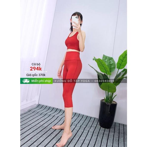 Ảnh thật 100% - SET ĐỒ TẬP NỮ- Yoga, Gym, Aerobica - Bộ tập gym lửng lưng 3 lỗ