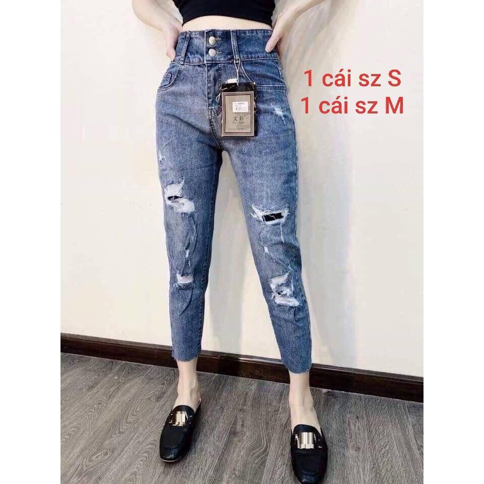 Quần jean nữ baggy King168, quần nữ co dãn nhẹ mẫu MK00