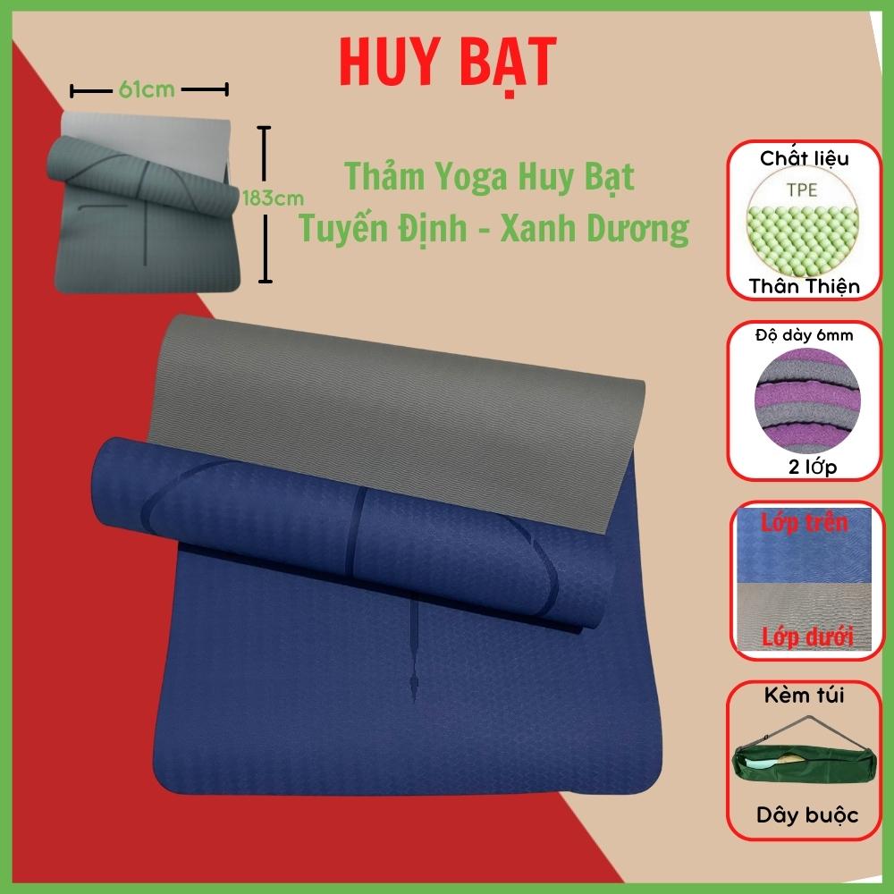 Thảm tập định tuyến chất liệu Tpe êm ái đàn hồi co giãn bám sàn tốt chống nước dễ vệ sinh kèm túi và dây buộc thảm – Dày 8MM – Xanh coban