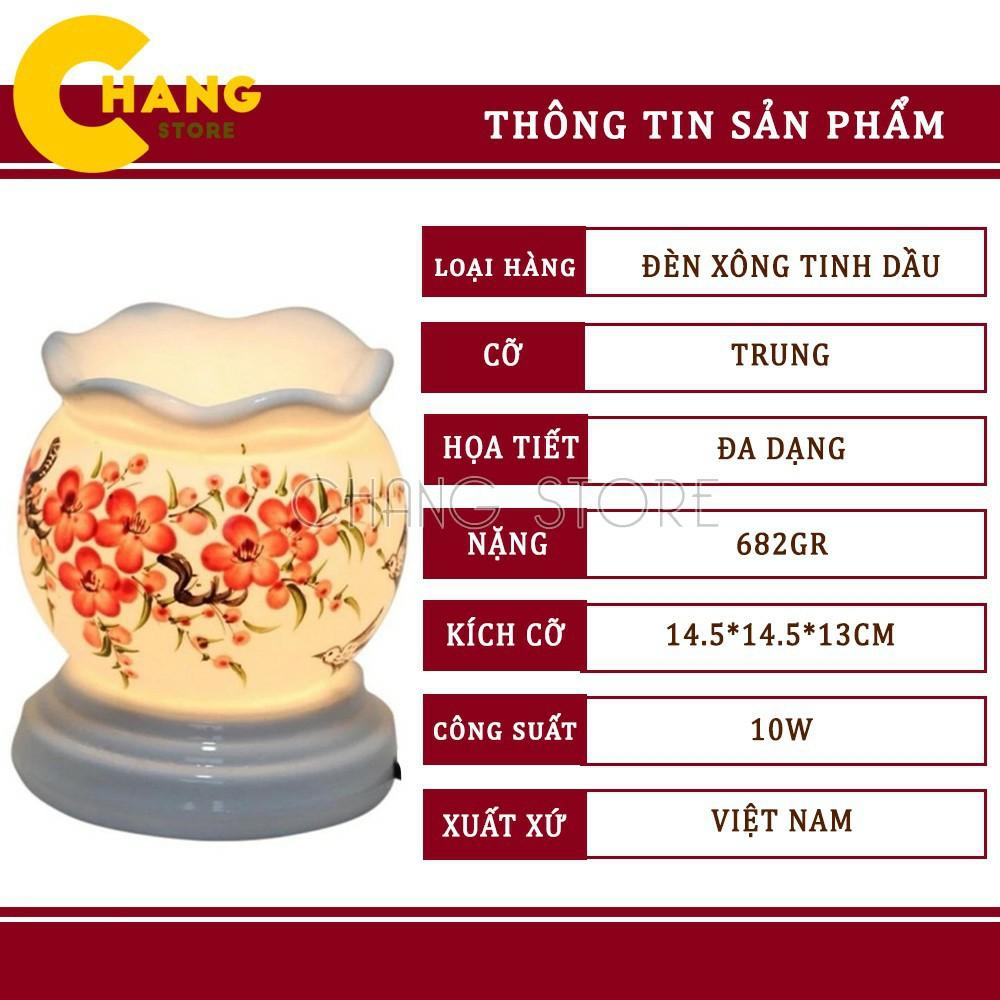 Đèn Xông Tinh Dầu Gốm Bát Tràng Thiết Kế Sang Trọng + Kèm Tinh Dầu Nguyên Chất