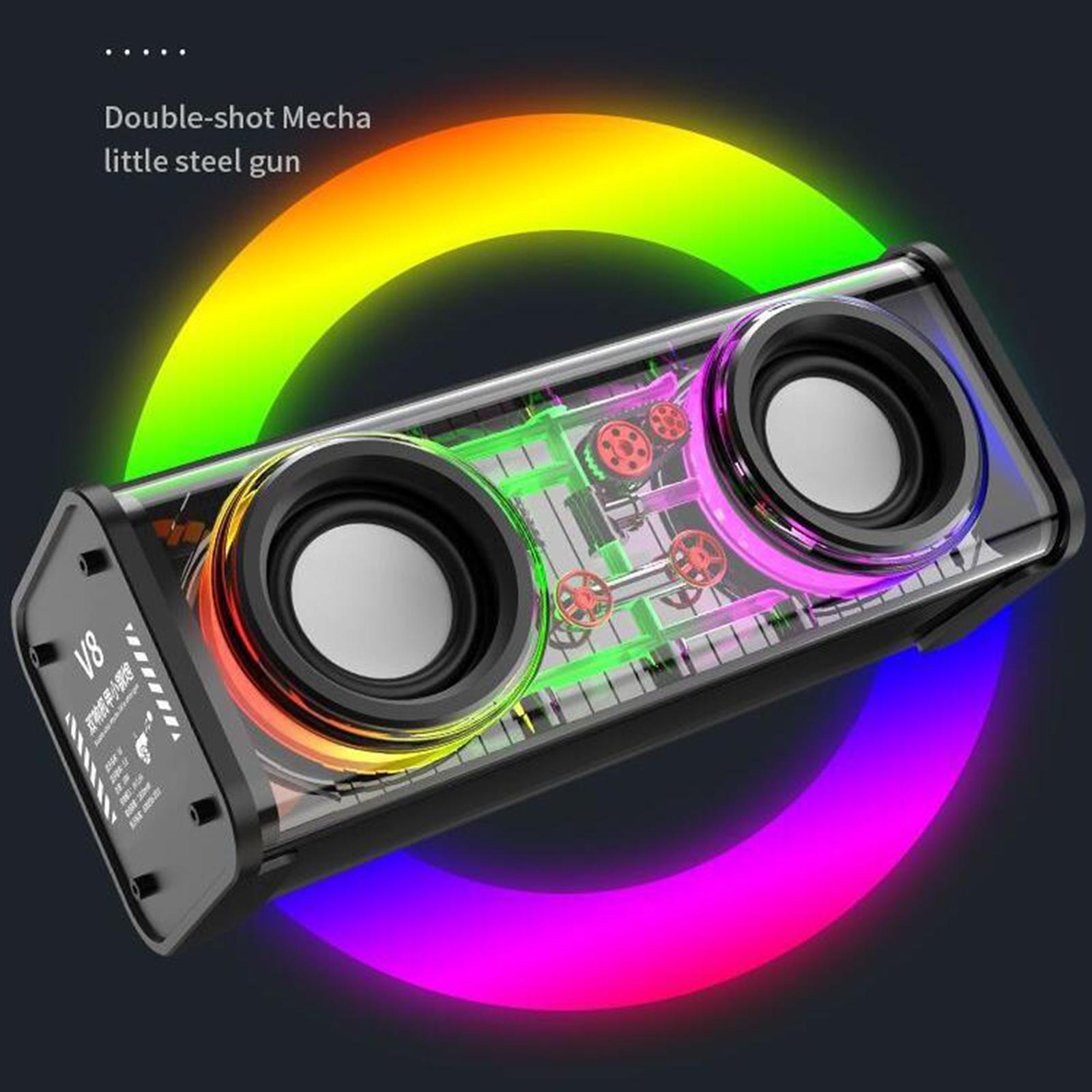 Portable Wireless Speaker Colorful RGB Light V5.3 10W for Home Party Desktop