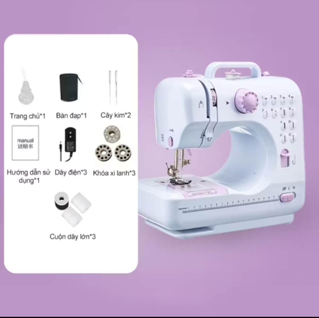MÁY MAY MÁY KHÂU MINI GIA ĐÌNH CÓ RẤT NHIỀU CHỨC NĂNG MAY HÀNG CHUẨN