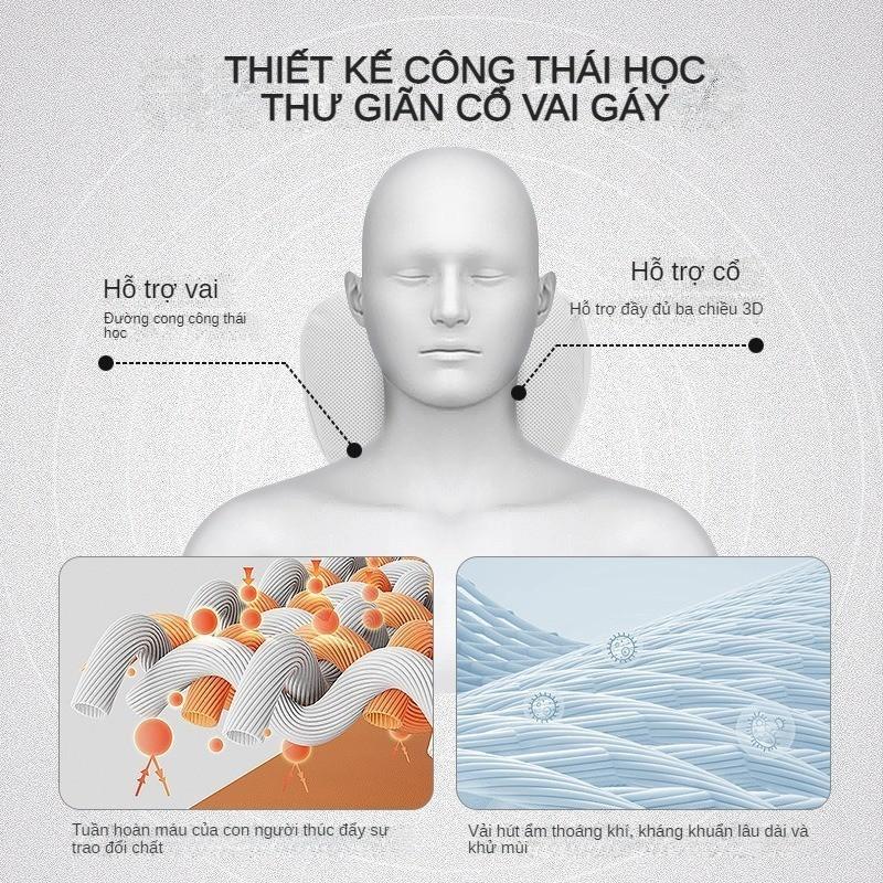 Gối tựa đầu ô tô nhiều lỗ thoáng khí và tựa lưng chất liệu da lộn mercedes maybach S-Class 2024 - Kem, Kem