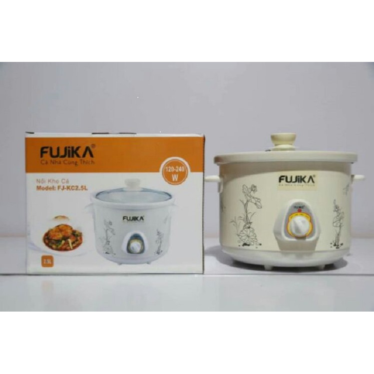 Nồi nấu chậm, nồi kho cá nấu cháo Fujika 1.5L/2.5L, công suất 140W-240W, màu ngẫu nhiên-hàng chính hãng