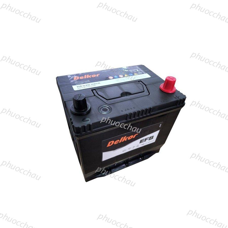 Ắc Quy Delkor EFB Q85 95D23L 12V-65Ah (Kiểu cực D23L - CCA 620A)