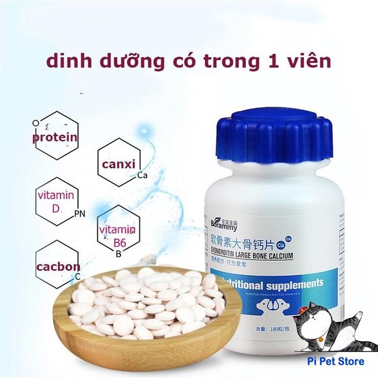 Canxi cho chó mèo hỗ trợ Chắc Xương, Calcium, Vitamin - 180v