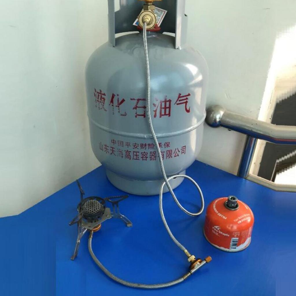 Camping Stove Use Burner Gas Propane Refill Adapter Flat Tank Coupler 102cm