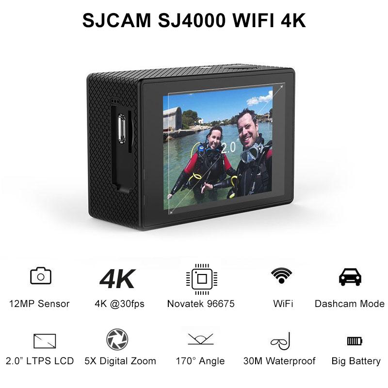 SJCAM SJ4000WIFI Camera hành động 4K 4K@30fps WiFi Full HD WiFi 2.0 "màn hình LCD lặn 30m Máy ảnh hành động thể thao chống thấm nước