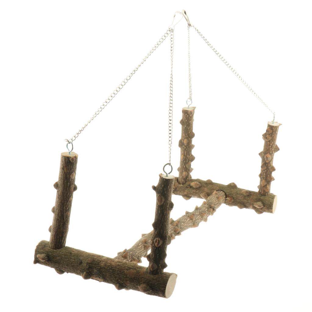Bird Cage Parrot Large Wooden Swing Stand Parrot Bird Perch Stand