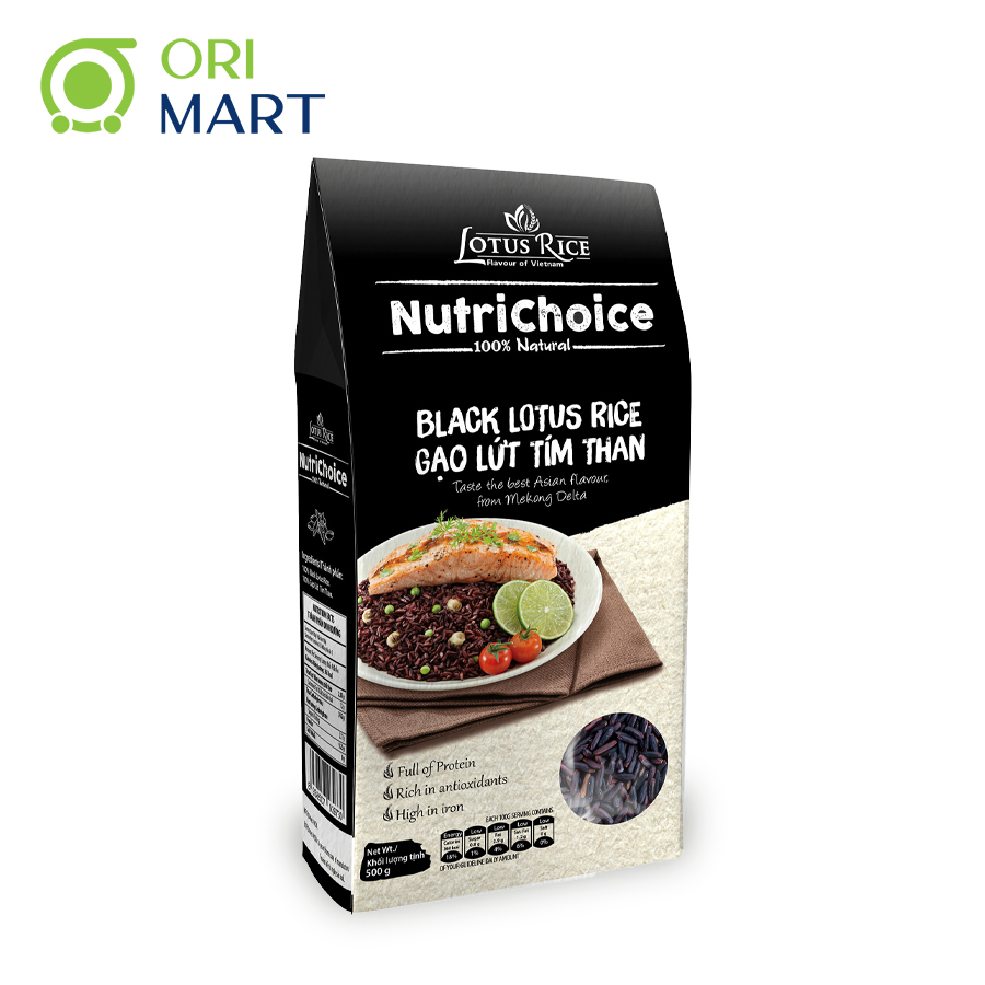 Gạo Lứt Tím Than Hữu Cơ NutriChoice Gói 500g Thơm Ngon Giàu Dinh Dưỡng ORIMART