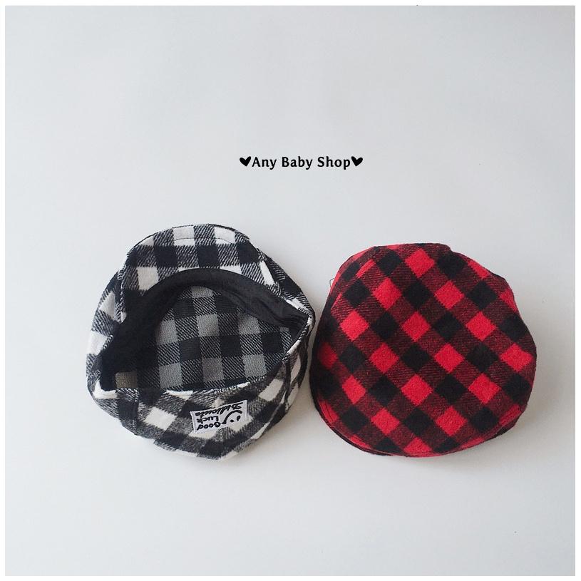 Nón Mũ nồi Beret sọc caro hot hit đội được hai kiểu cho bé nhiều màu cực cool