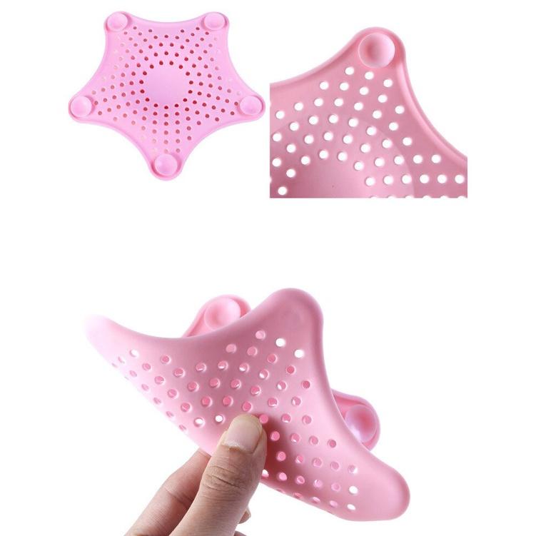 Star Silicone Bath Kitchen Waste Sink Strainer Hair Filter Drain Catcher Cover