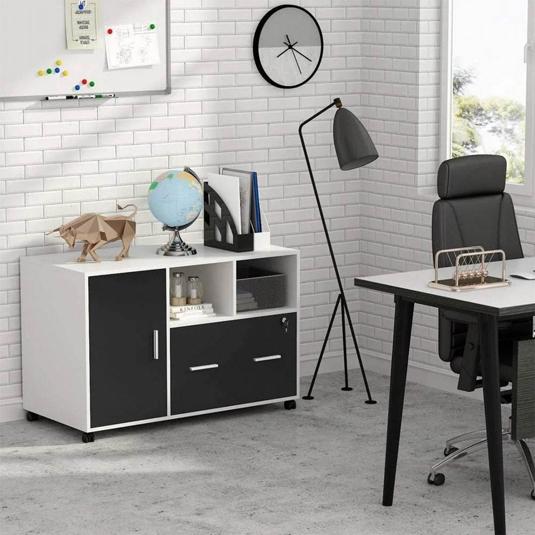 Kệ để máy in gỗ hiện đại SMLIFE Protoman | Gỗ MDF dày 17mm chống ẩm | D100xR40xC65cm