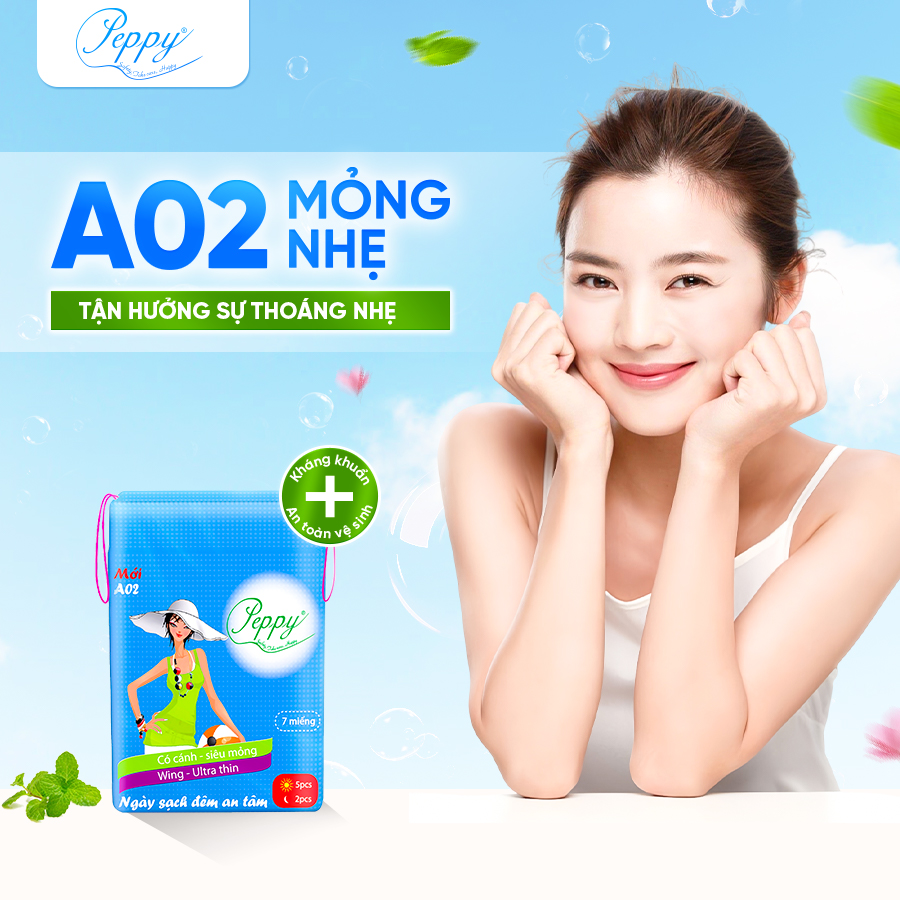 Băng Vệ Sinh AO2 Ngày Và Đêm, Siêu Thấm, Siêu Mỏng Nhẹ, Mặt Lưới, Có Cánh (7 miếng)