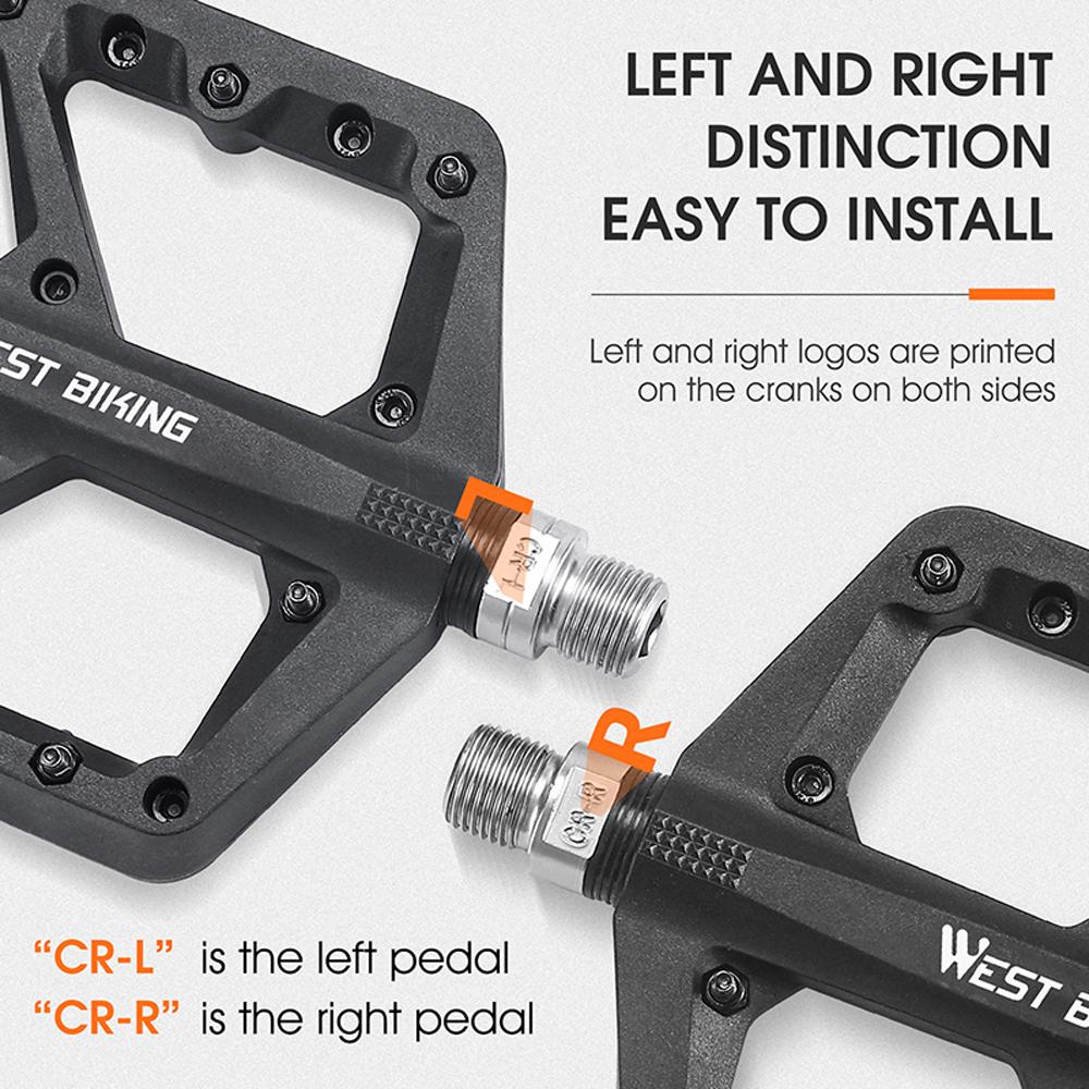 WEST BIKING Bàn đạp xe đạp nylon siêu nhẹ 2 vòng bi kín Bàn đạp xe đạp Chống trượt Bàn đạp xe đạp rộng chống nước