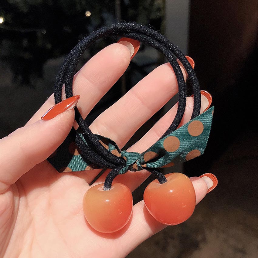 Dây buộc tóc nữ Cherry NASI dễ thương phong cách hàn quốc thun cột tóc nữ co giãn tốt phụ kiện tóc