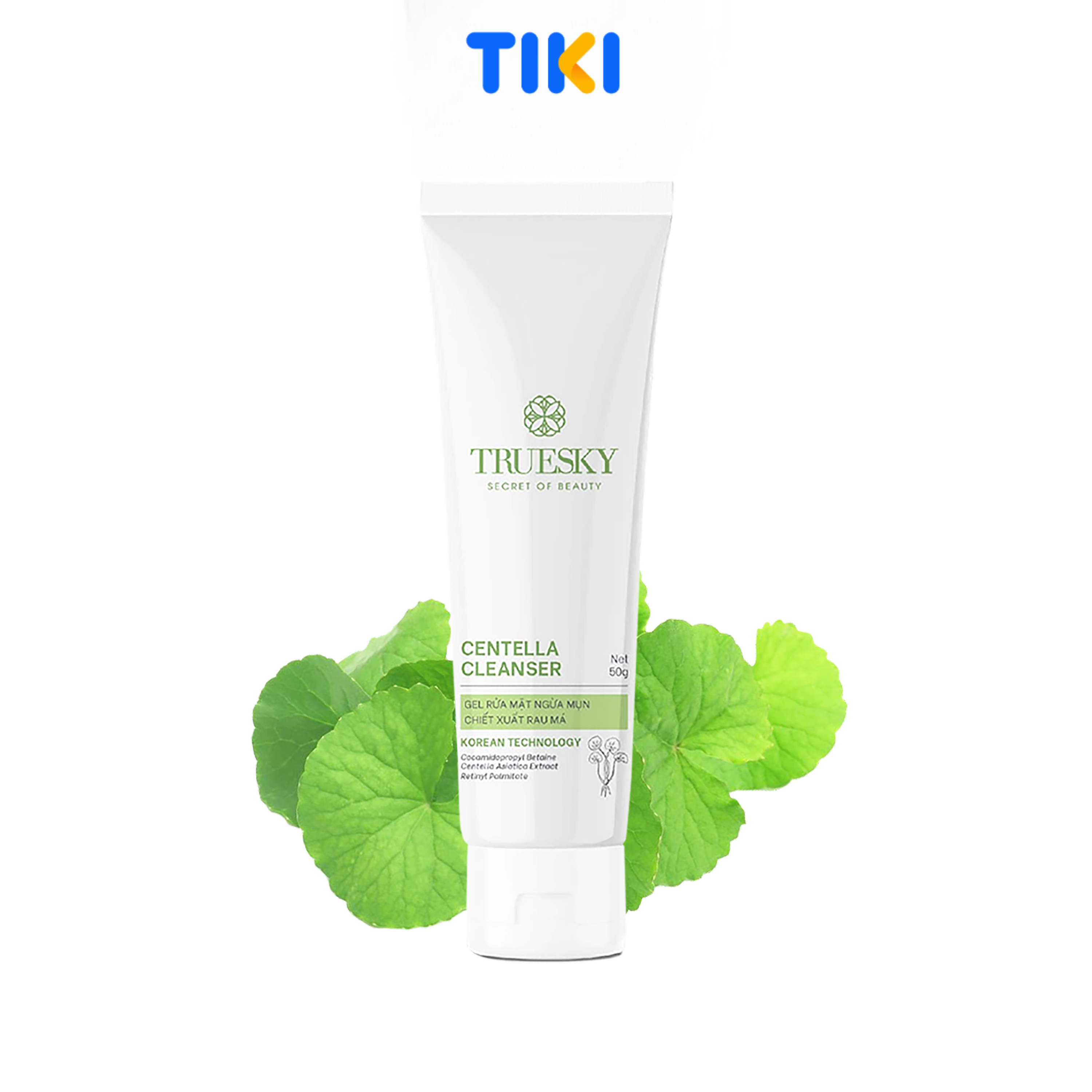 Sữa rửa mặt dành cho da dầu mụn nhạy cảm chiết xuất rau má Truesky Centella Cleanser 50g