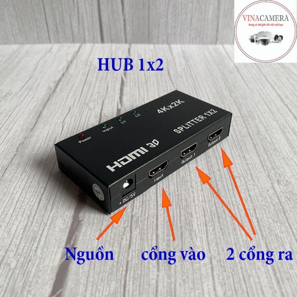 Hub HDMI, Bộ chia HDMI splitter 1 ra 2 UHD 4Kx2K cho PC,DVD,PS3,TV