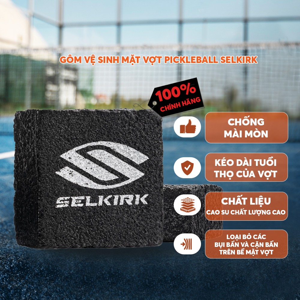 Gôm Tẩy Mặt Vợt Vệ Sinh Mặt Vợt Pickleball Selkirk Cao Cấp - Làm Sạch Mặt Vợt - Tiện Lợi - Nhỏ Gọn