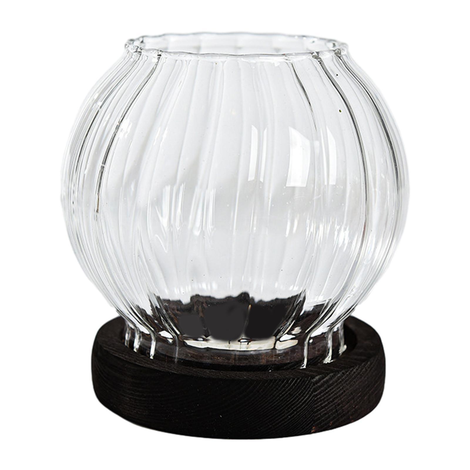 Glass Candle Holder Round Candle Stand Nordic Transparent Tea Light Holders Candlestick for Living Room Anniversary