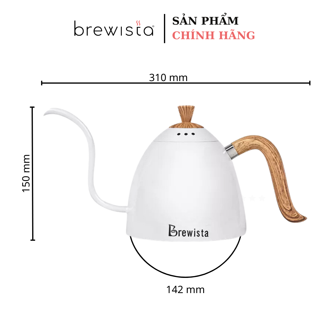 Ấm rót cà phê pour over Brewista 700ml - Trắng