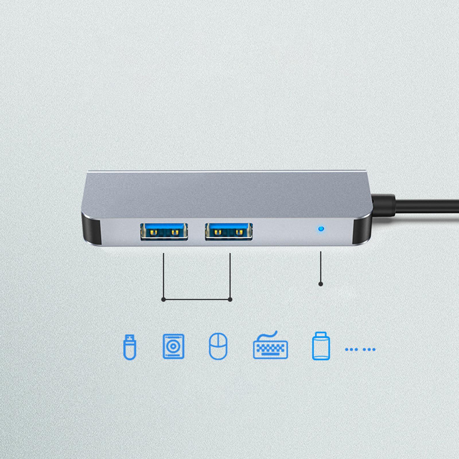 USB C Hub Adapter with 4K   1 USB 3.0 + 1 USB 2.0 Ports