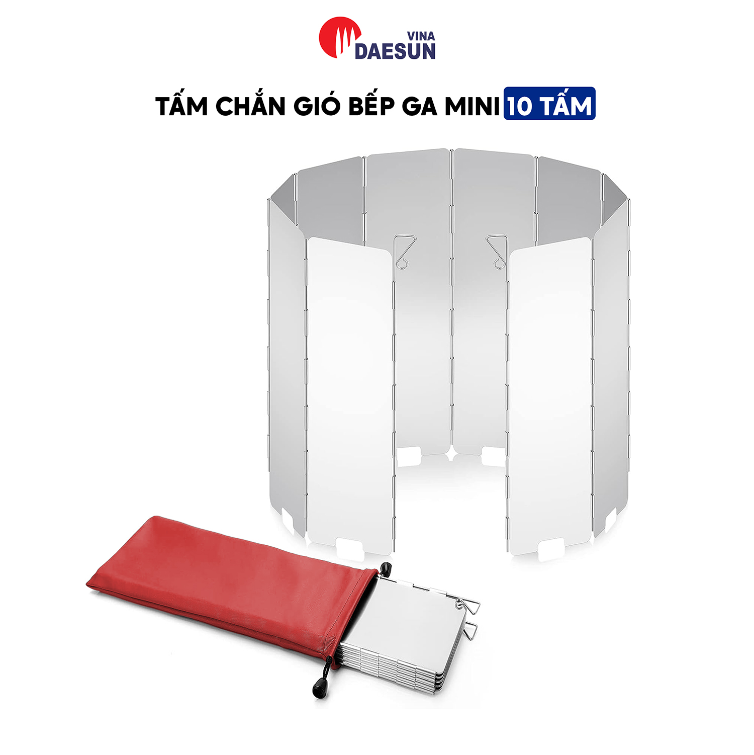 Tấm Chắn Gió Bếp Ga Mini Maxsun - 10 Tấm | Thiết Kế Xếp Gọn | Hợp Kim Nhôm | Hàng Chính Hãng