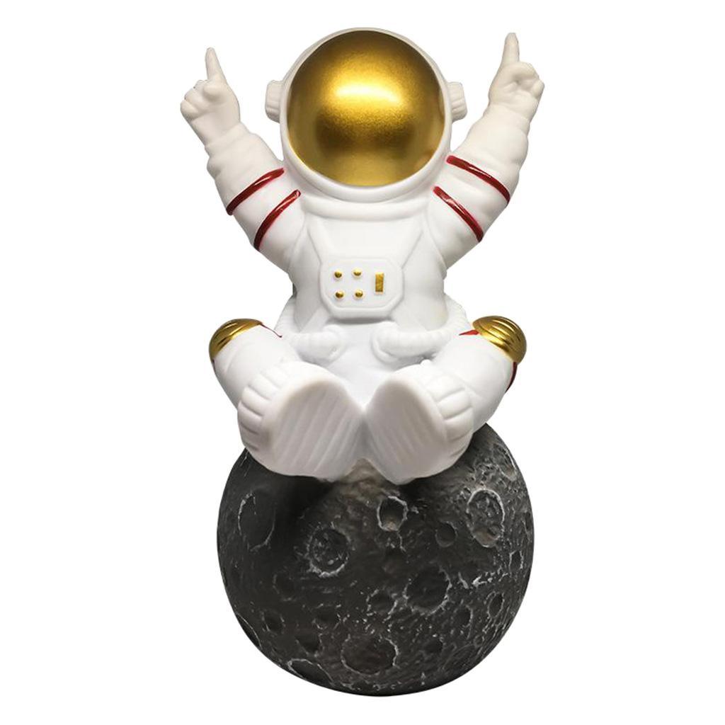 Astronaut Shape Bluetooth Portable Speaker with Mic FM TF Card USB golden