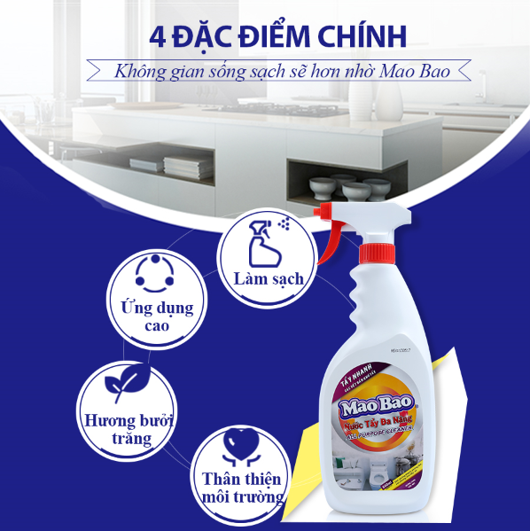 Combo 06 chai Nước Tẩy Đa Năng Mao Bao 600ml
